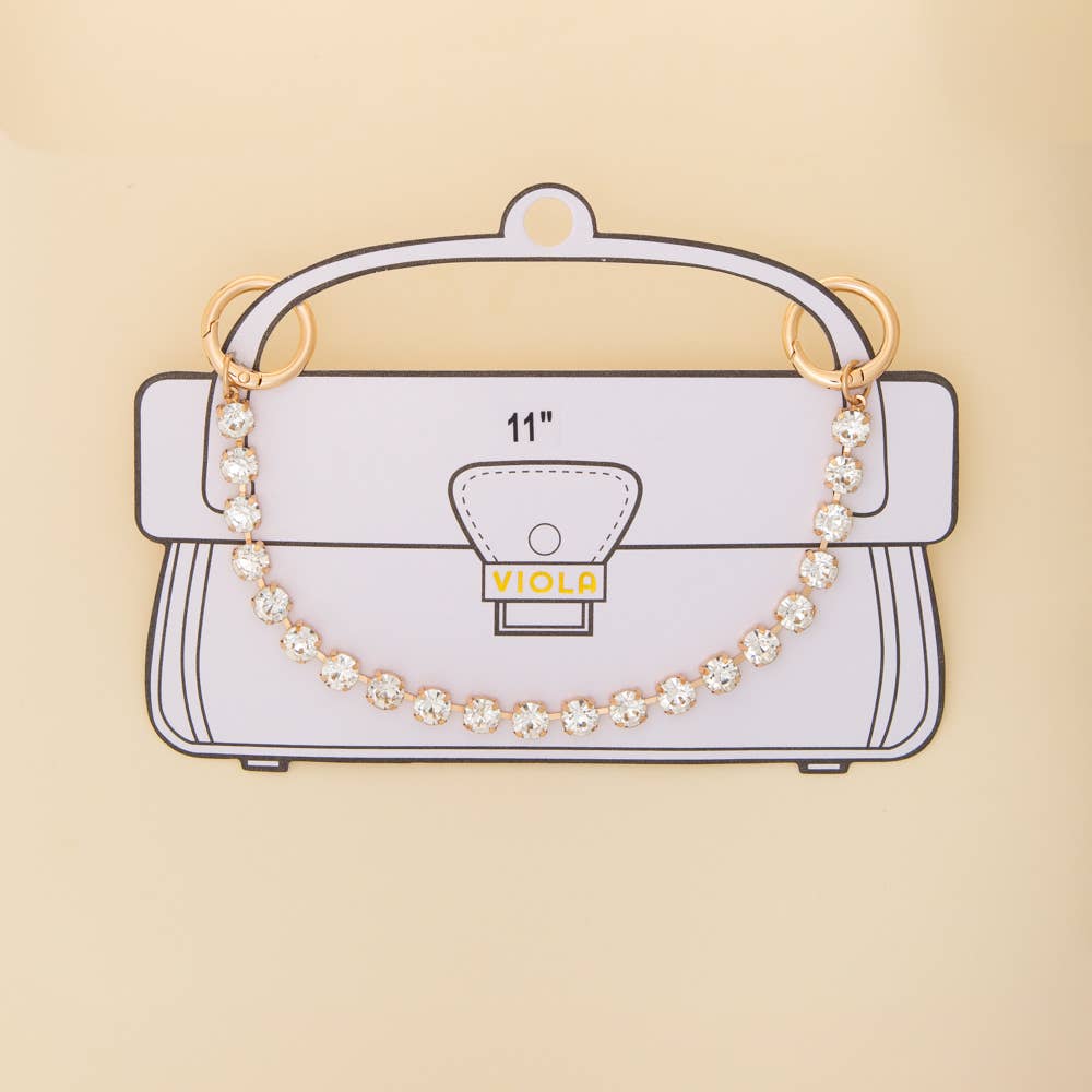 Crystal Bag Charm Chain with Snap Clasp Hooks