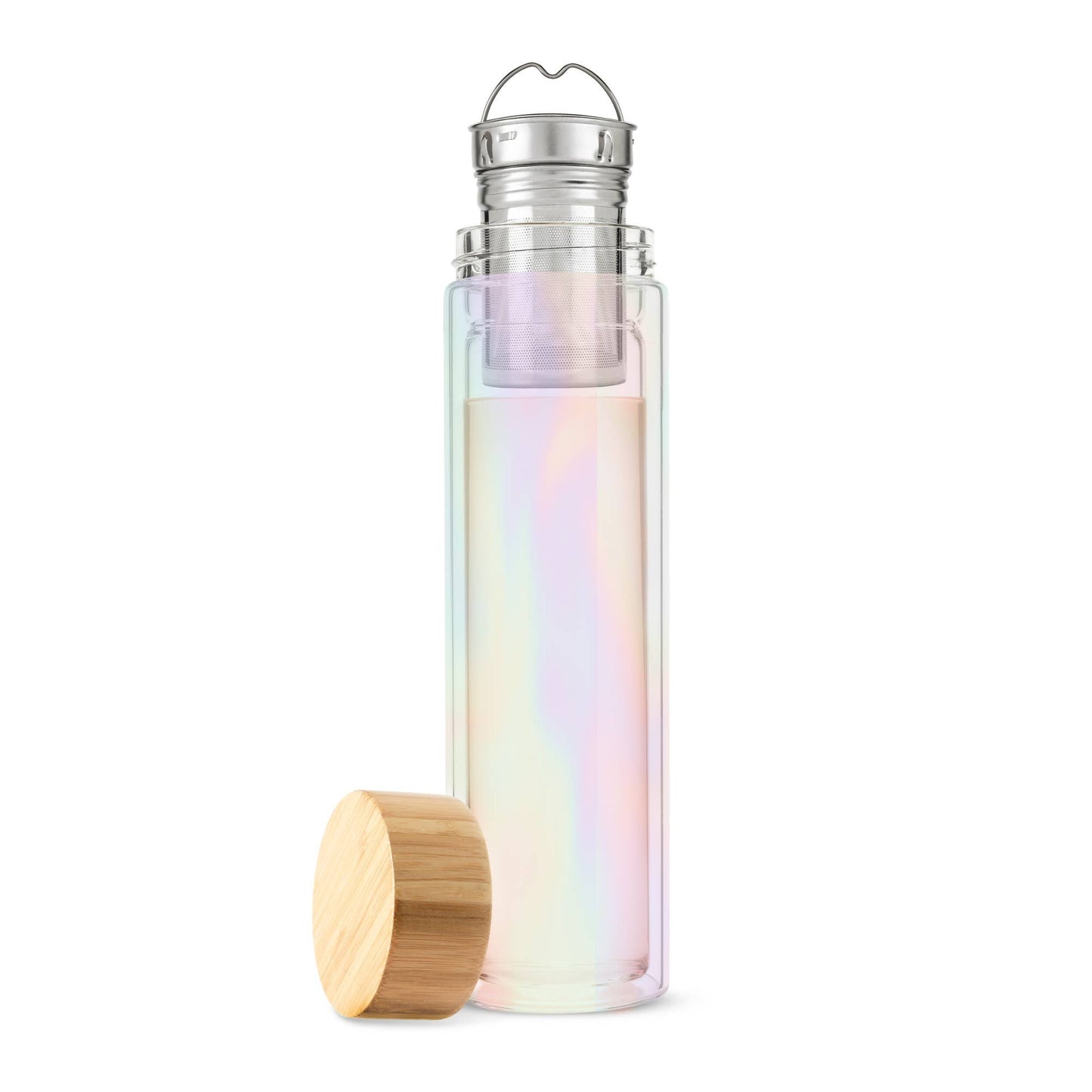 Blair™ Insulated Glass Travel Mug w/ Infuser - Iridescent