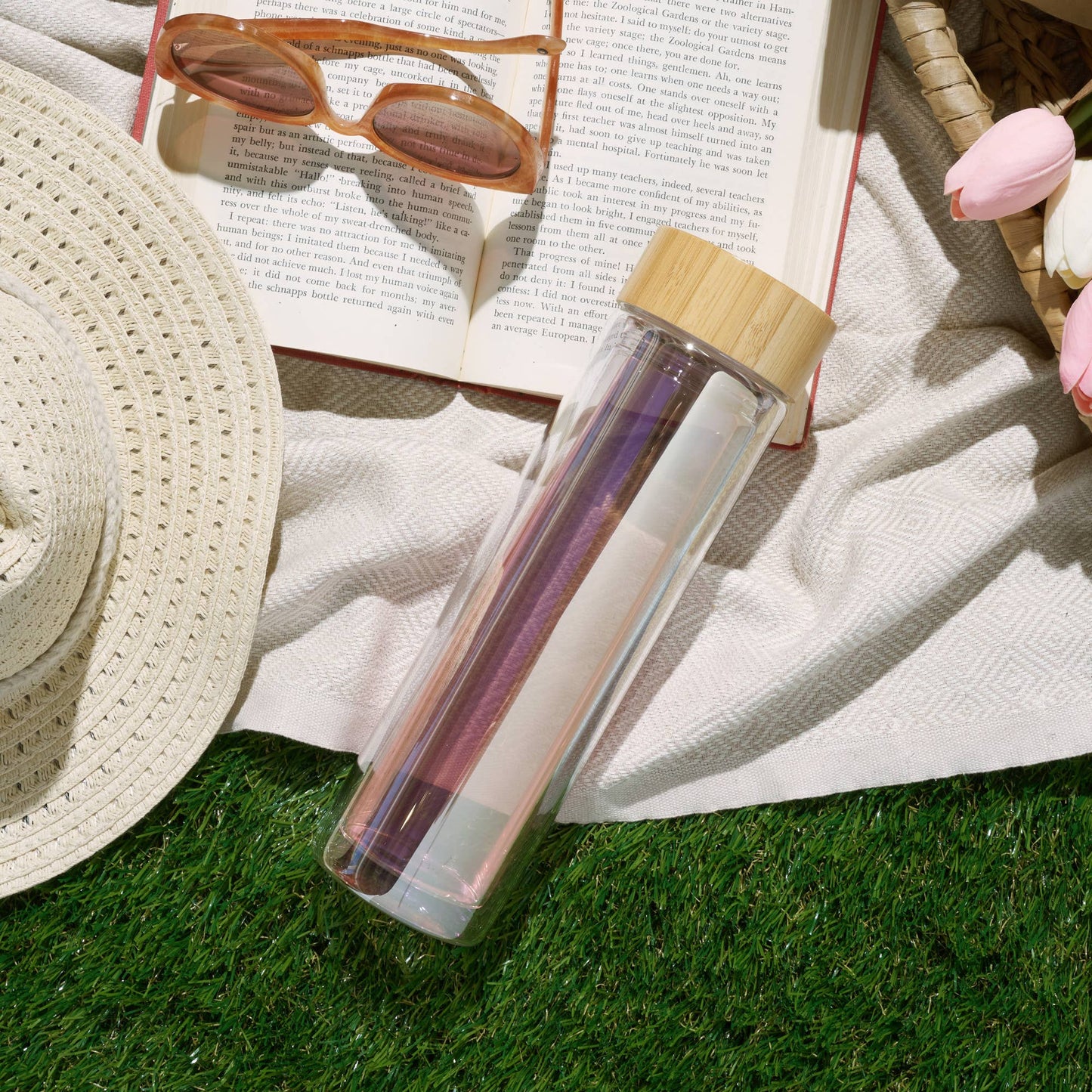 Blair™ Insulated Glass Travel Mug w/ Infuser - Iridescent