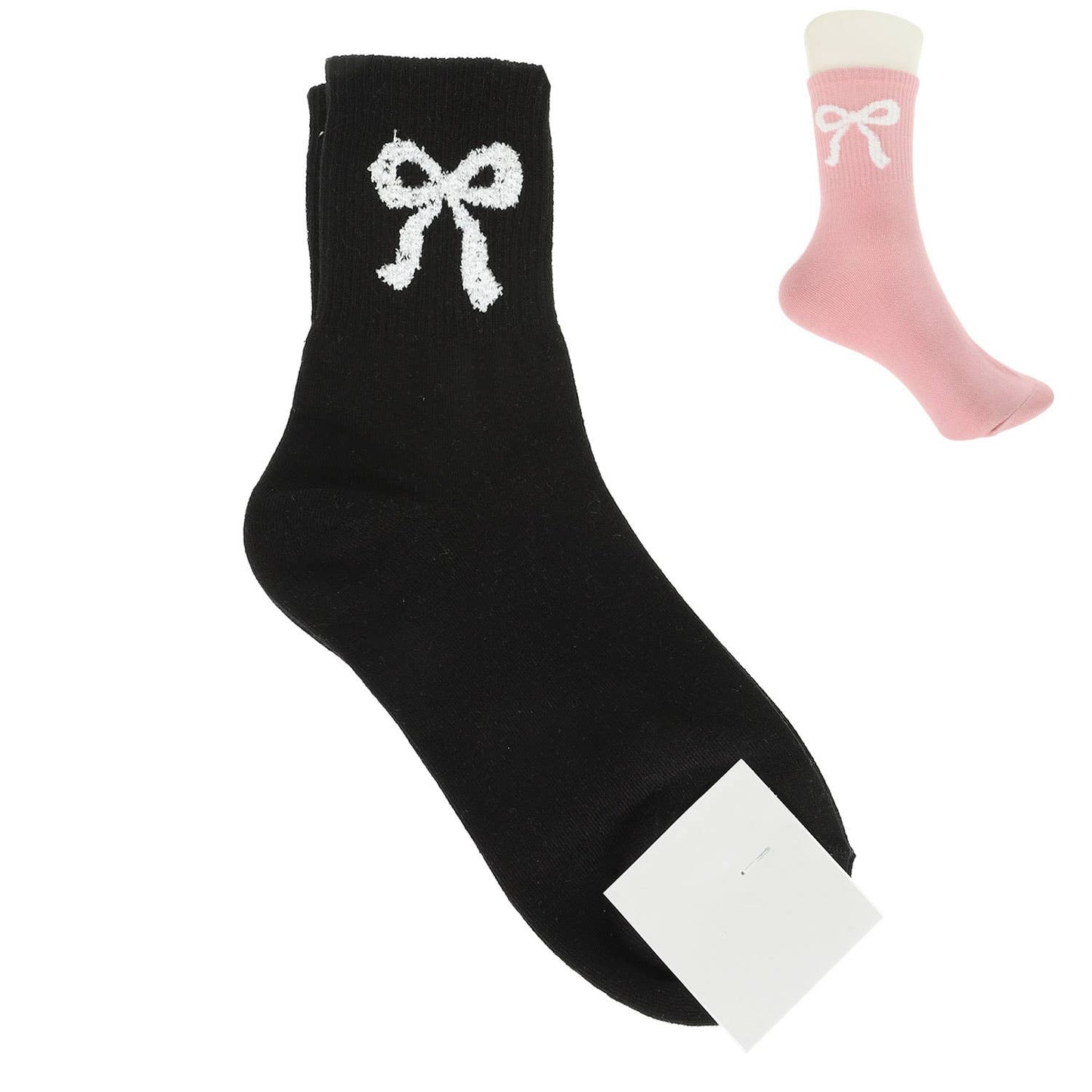 Bow Theme Comfort Cotton Knit Socks