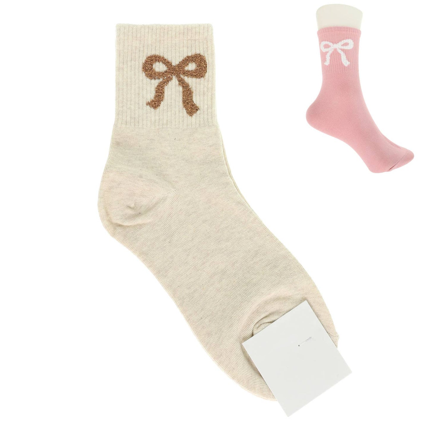 Bow Theme Comfort Cotton Knit Socks