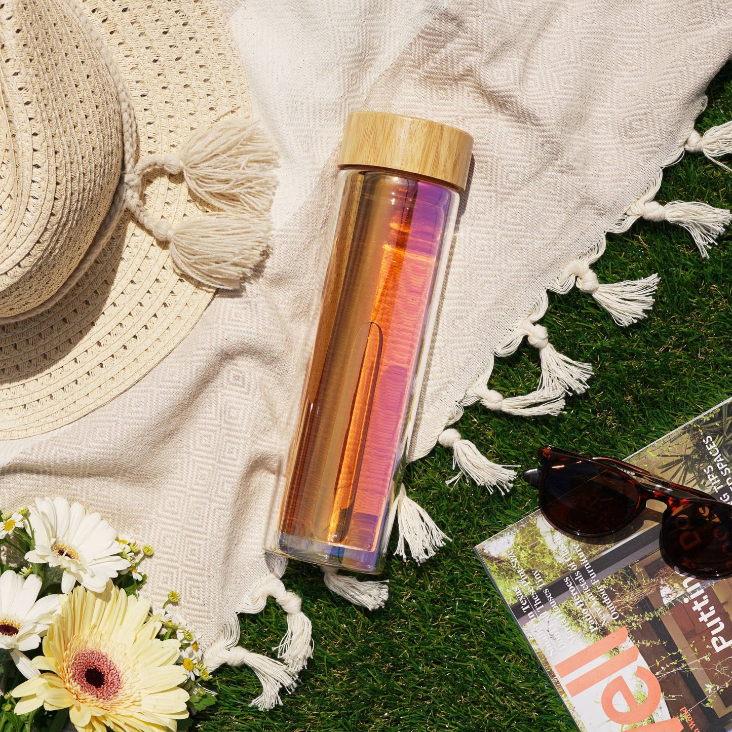 Blair™ Insulated Glass Travel Mug w/ Infuser - Iridescent