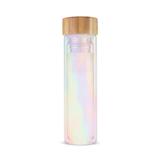 Blair™ Insulated Glass Travel Mug w/ Infuser - Iridescent