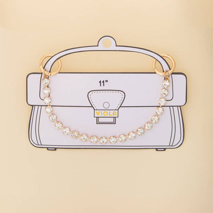 Crystal Bag Charm Chain with Snap Clasp Hooks