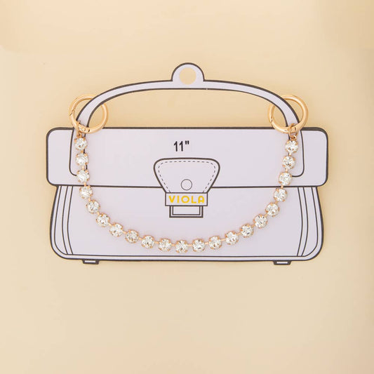 Crystal Bag Charm Chain with Snap Clasp Hooks