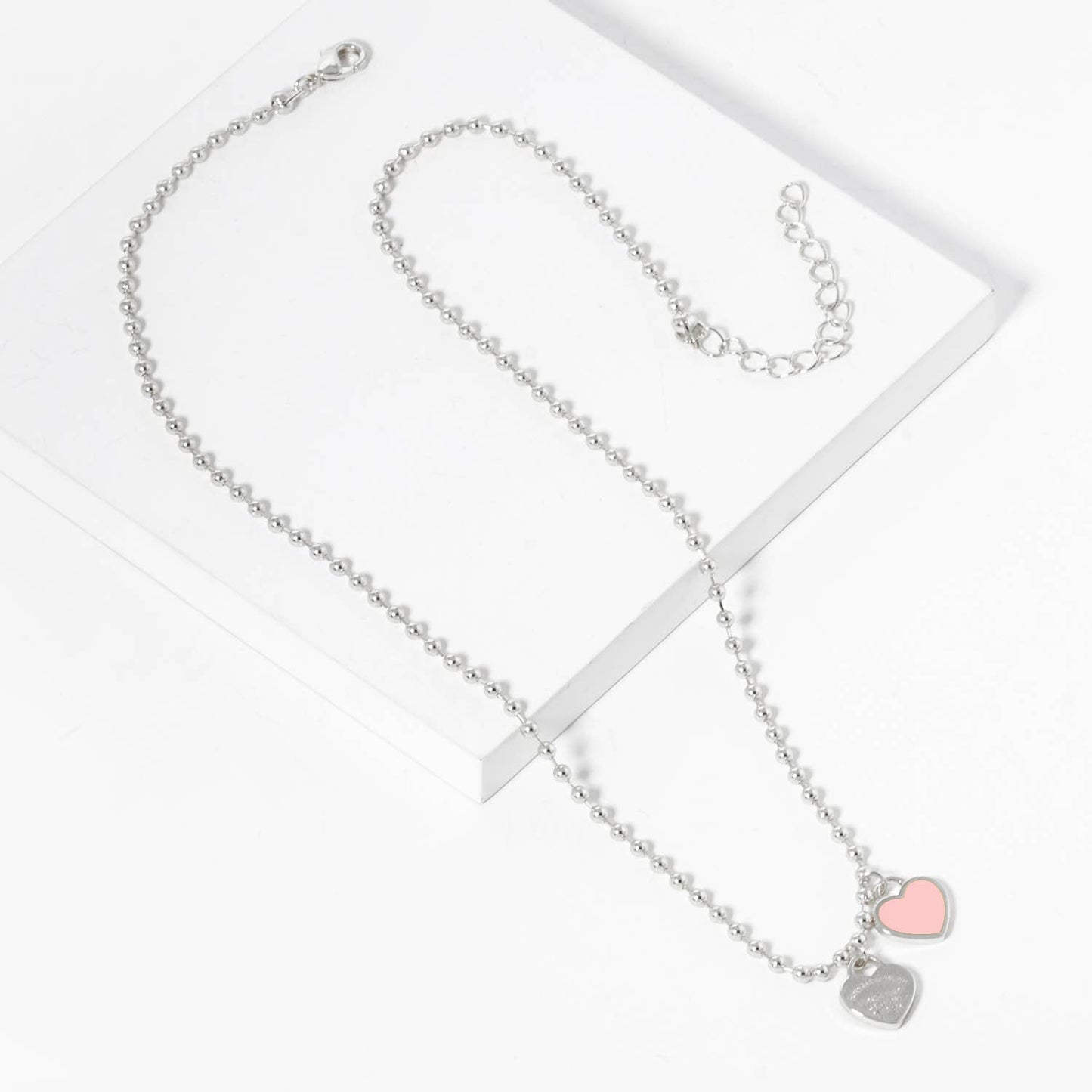 Gold plated Enamel Heart Pendant Necklace