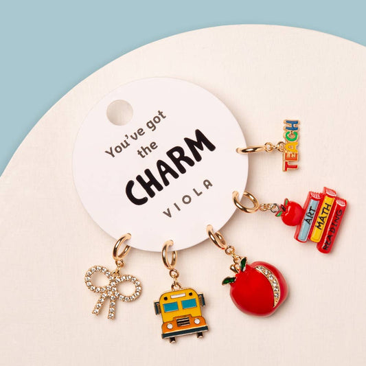 5-Pc Assorted School Theme Charm Set
