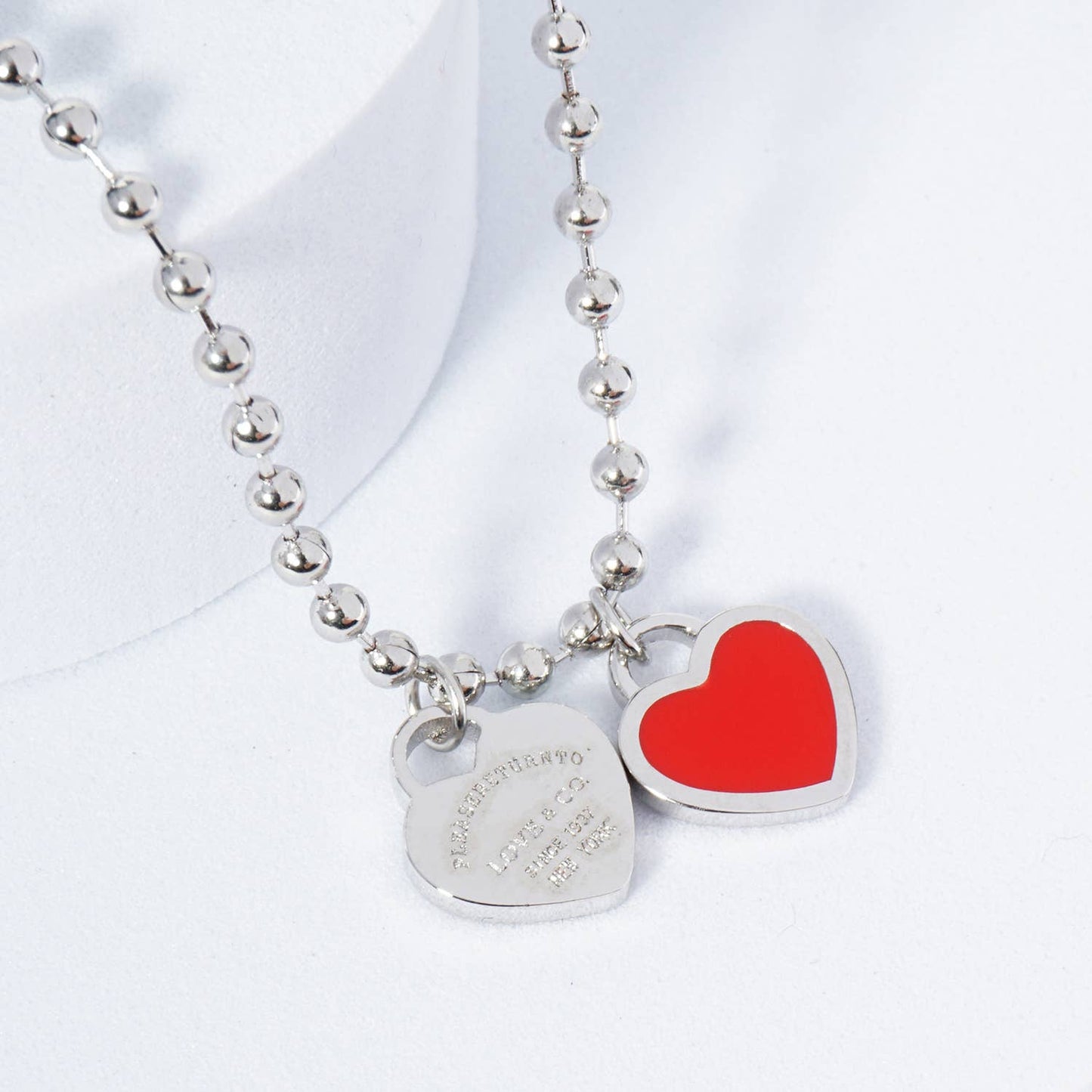 Gold plated Enamel Heart Pendant Necklace