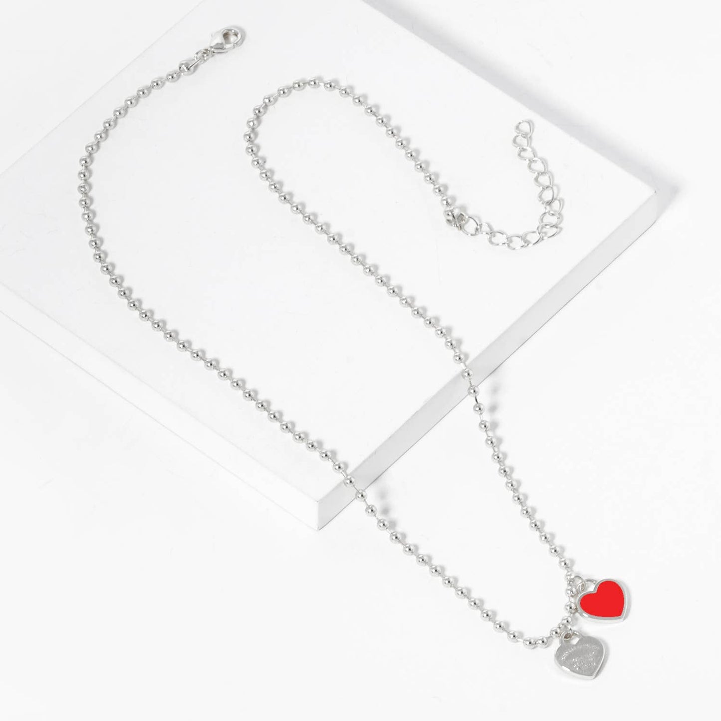 Gold plated Enamel Heart Pendant Necklace