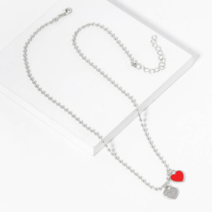 Gold plated Enamel Heart Pendant Necklace