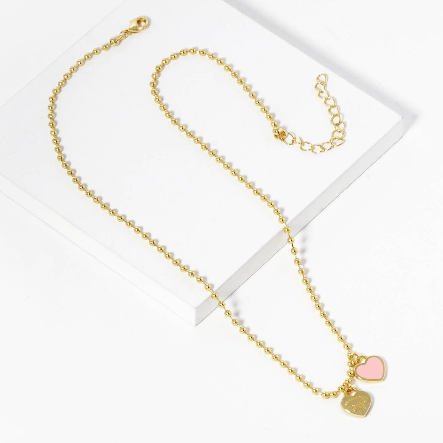 Gold plated Enamel Heart Pendant Necklace