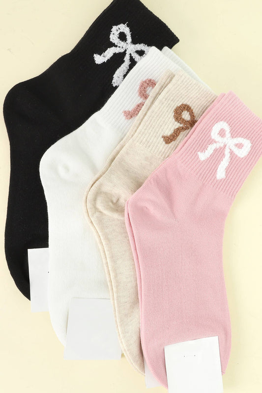Bow Theme Comfort Cotton Knit Socks