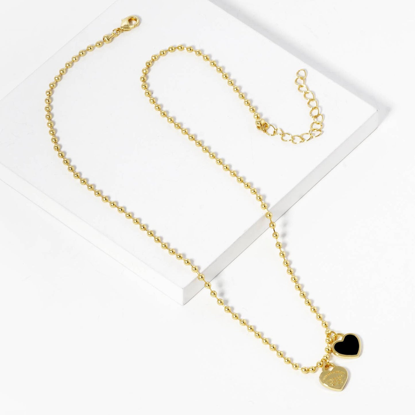 Gold plated Enamel Heart Pendant Necklace