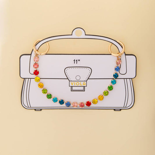 Crystal Bag Charm Chain with Snap Clasp Hooks