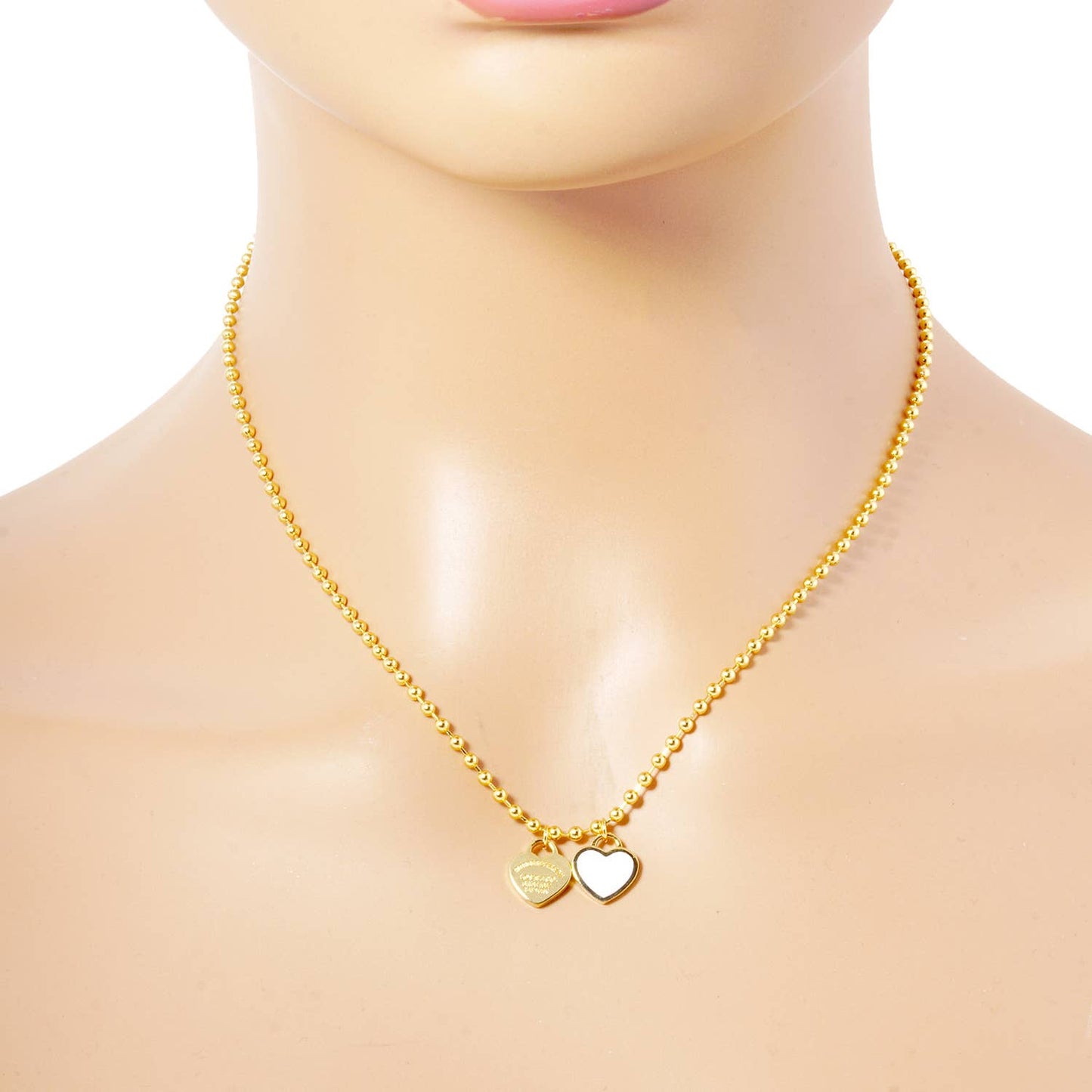 Gold plated Enamel Heart Pendant Necklace