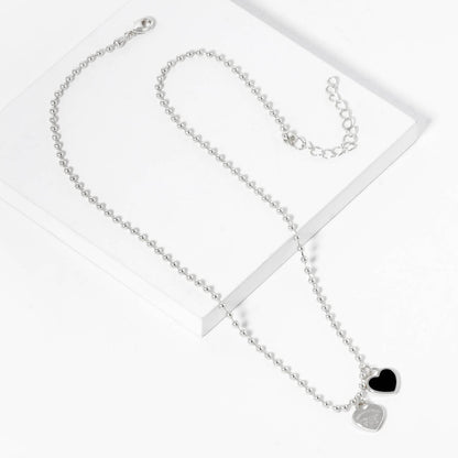 Gold plated Enamel Heart Pendant Necklace
