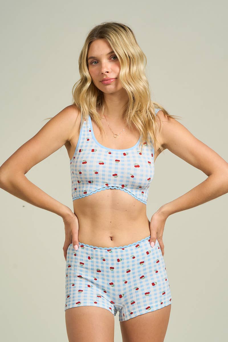 Cherry Gingham Sweetheart Set