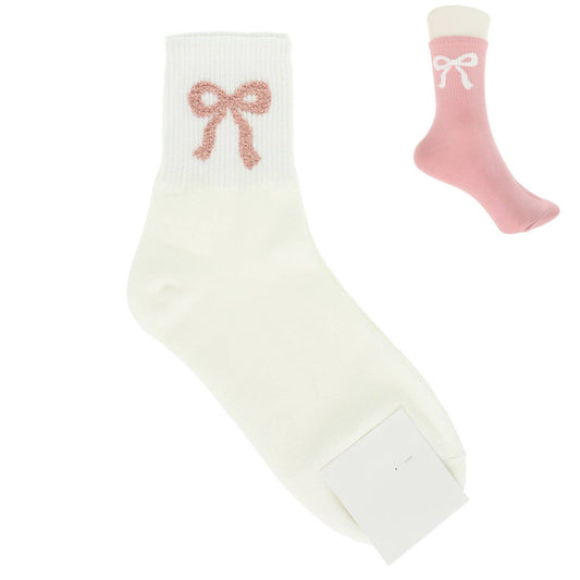 Bow Theme Comfort Cotton Knit Socks
