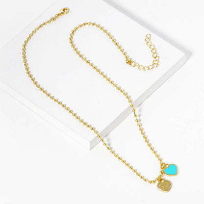 Gold plated Enamel Heart Pendant Necklace