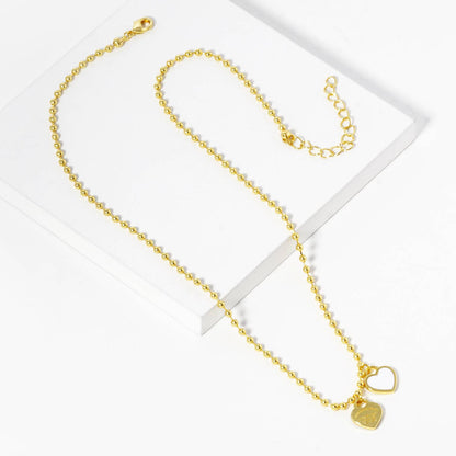 Gold plated Enamel Heart Pendant Necklace
